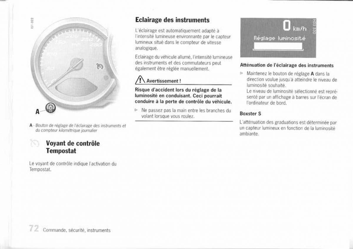 Porsche Boxster 987 manuel du proprietaire / page 65