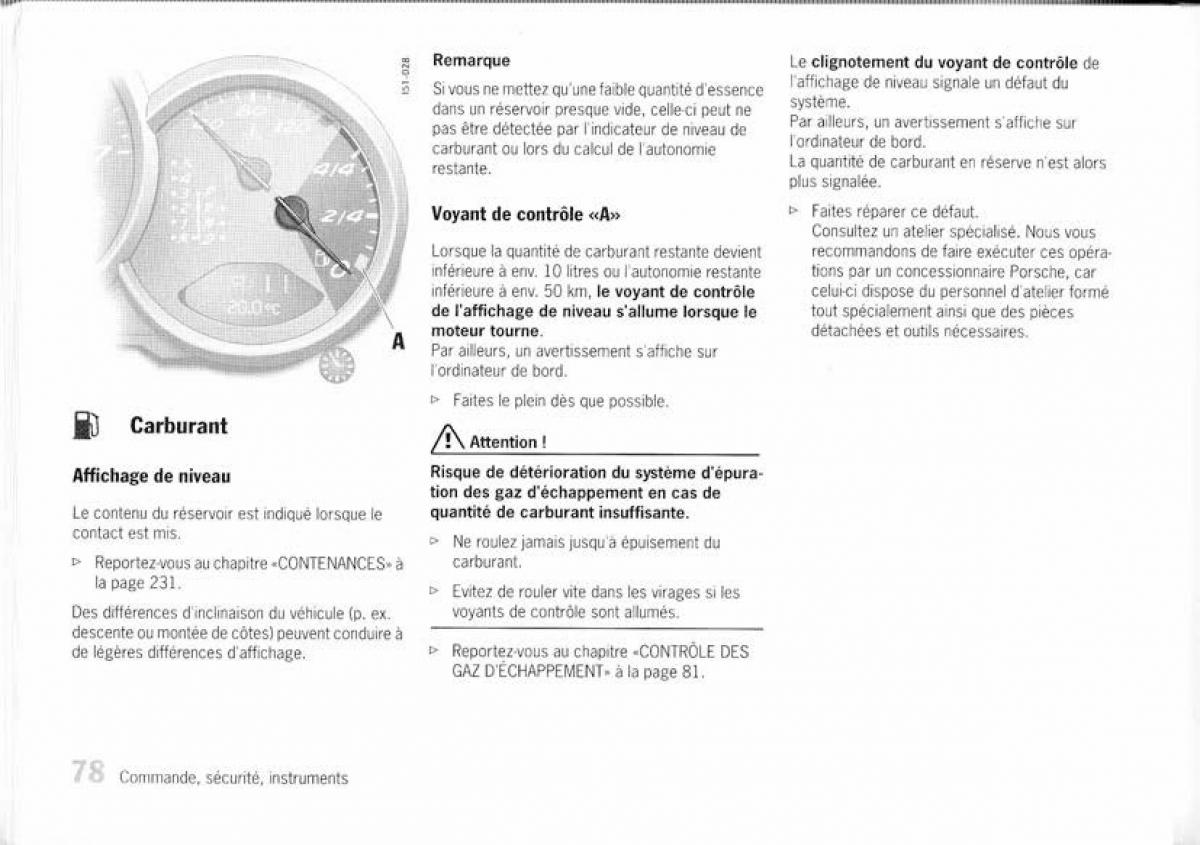 Porsche Boxster 987 manuel du proprietaire / page 71