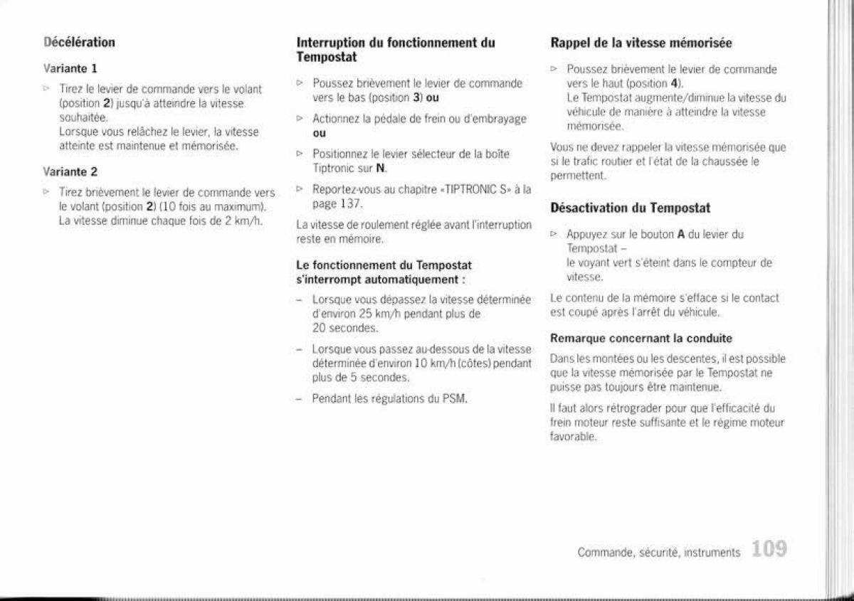 Porsche Boxster 987 manuel du proprietaire / page 102