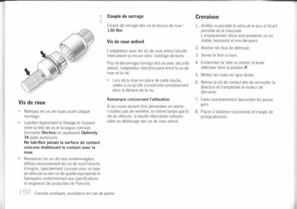 Porsche Boxster 987 manuel du proprietaire / page 183