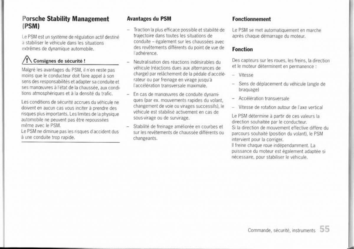 Porsche Boxster 987 manuel du proprietaire / page 49