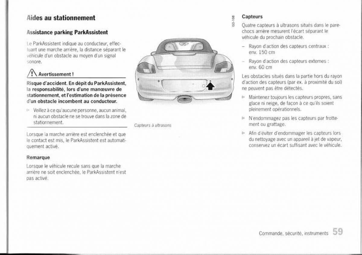 Porsche Boxster 987 manuel du proprietaire / page 53