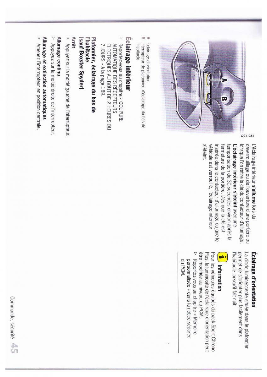 Porsche Boxster 987 FL manuel du proprietaire / page 46