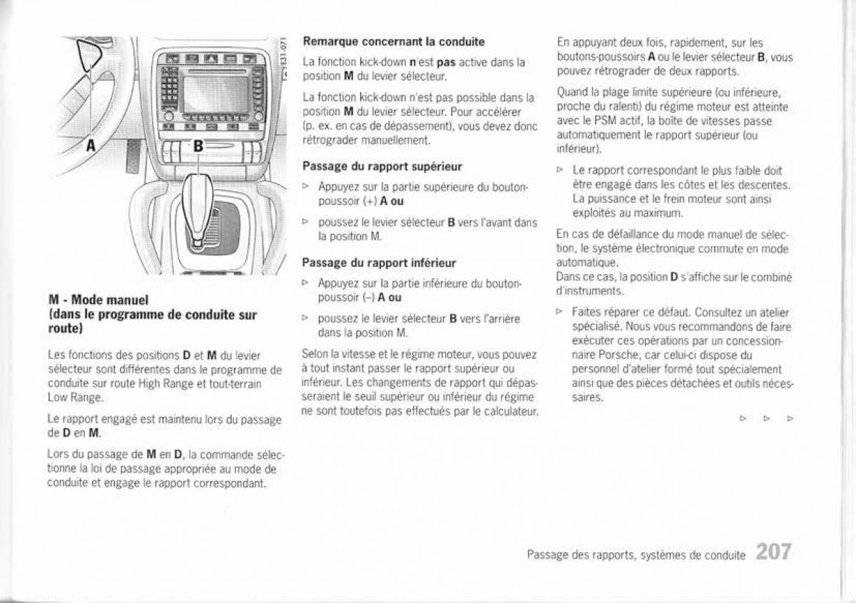 Porsche Cayenne I 1 manuel du proprietaire / page 197