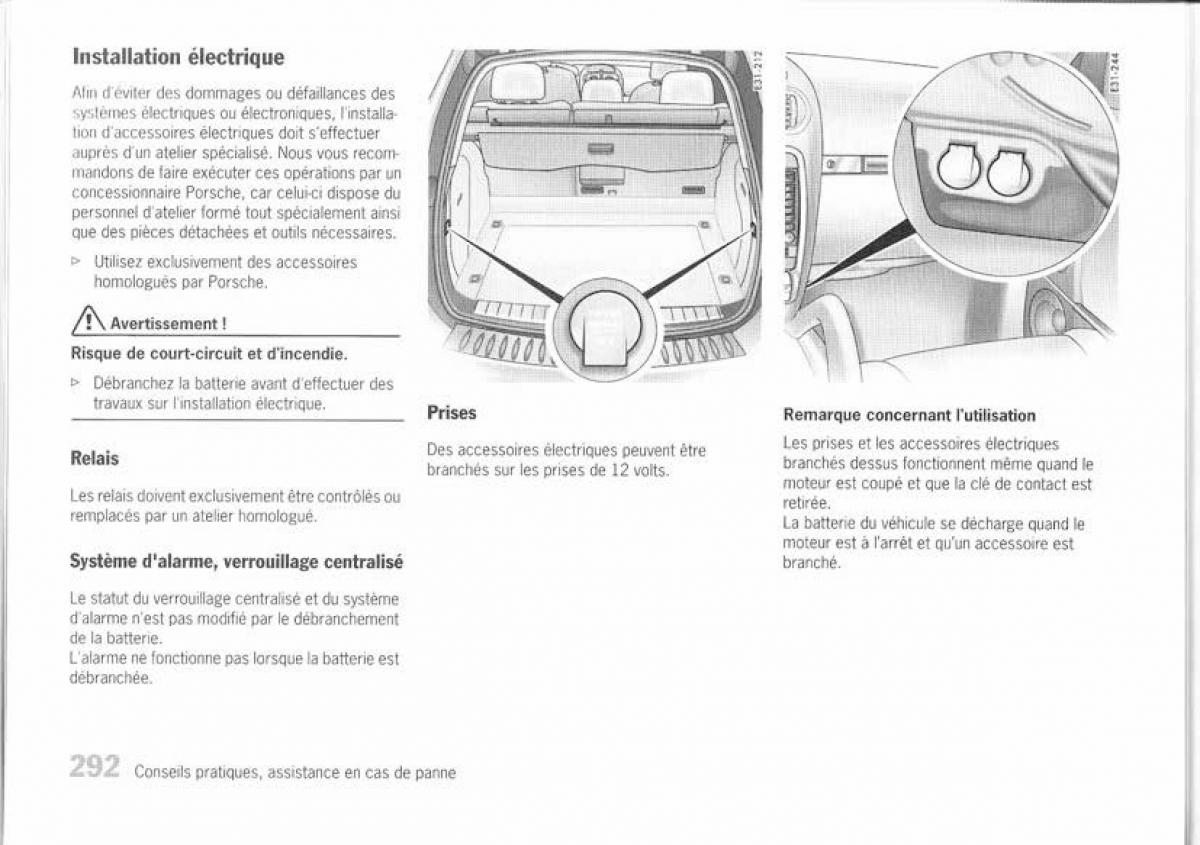 Porsche Cayenne I 1 manuel du proprietaire / page 280