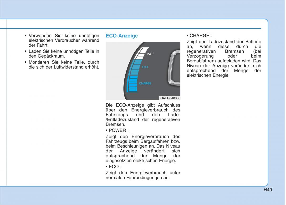 Hyundai Ioniq Electric Handbuch / page 58