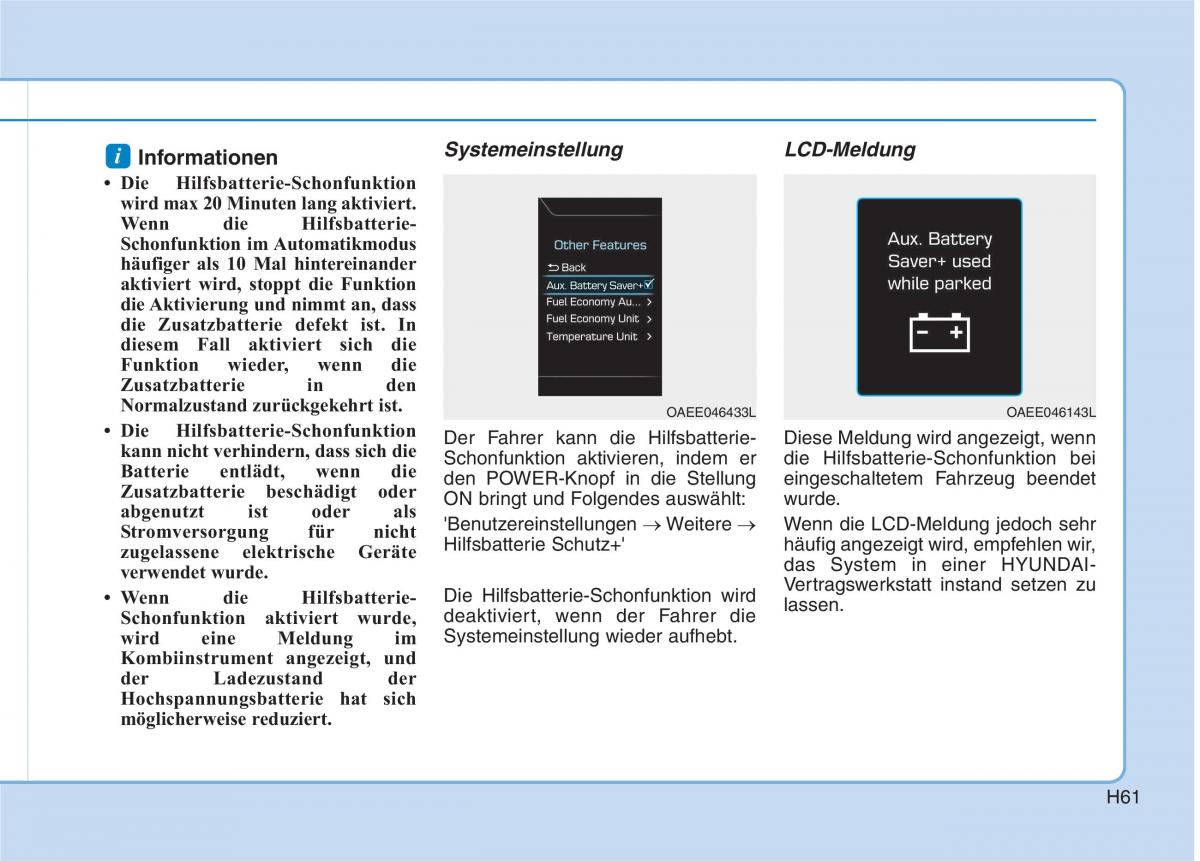 Hyundai Ioniq Electric Handbuch / page 70