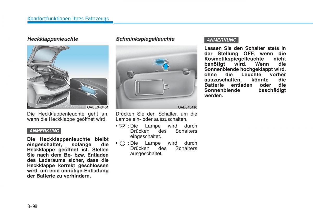 Hyundai Ioniq Electric Handbuch / page 251