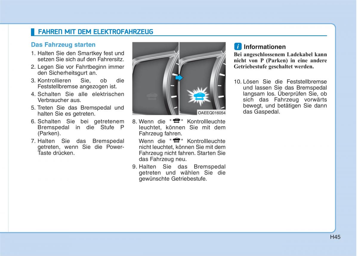 Hyundai Ioniq Electric Handbuch / page 54