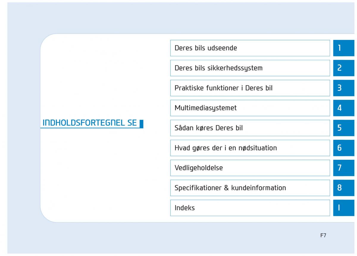 Hyundai Ioniq Electric Bilens instruktionsbog / page 7