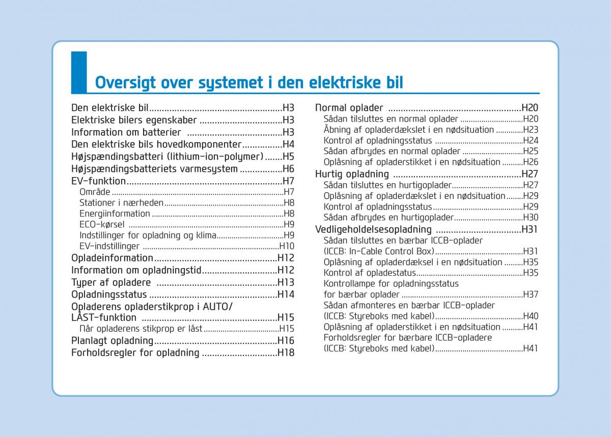 Hyundai Ioniq Electric Bilens instruktionsbog / page 8