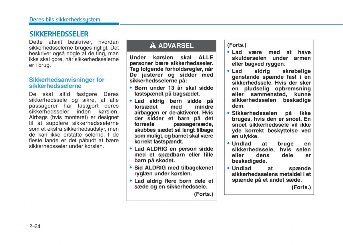 Hyundai Ioniq Electric Bilens instruktionsbog / page 98