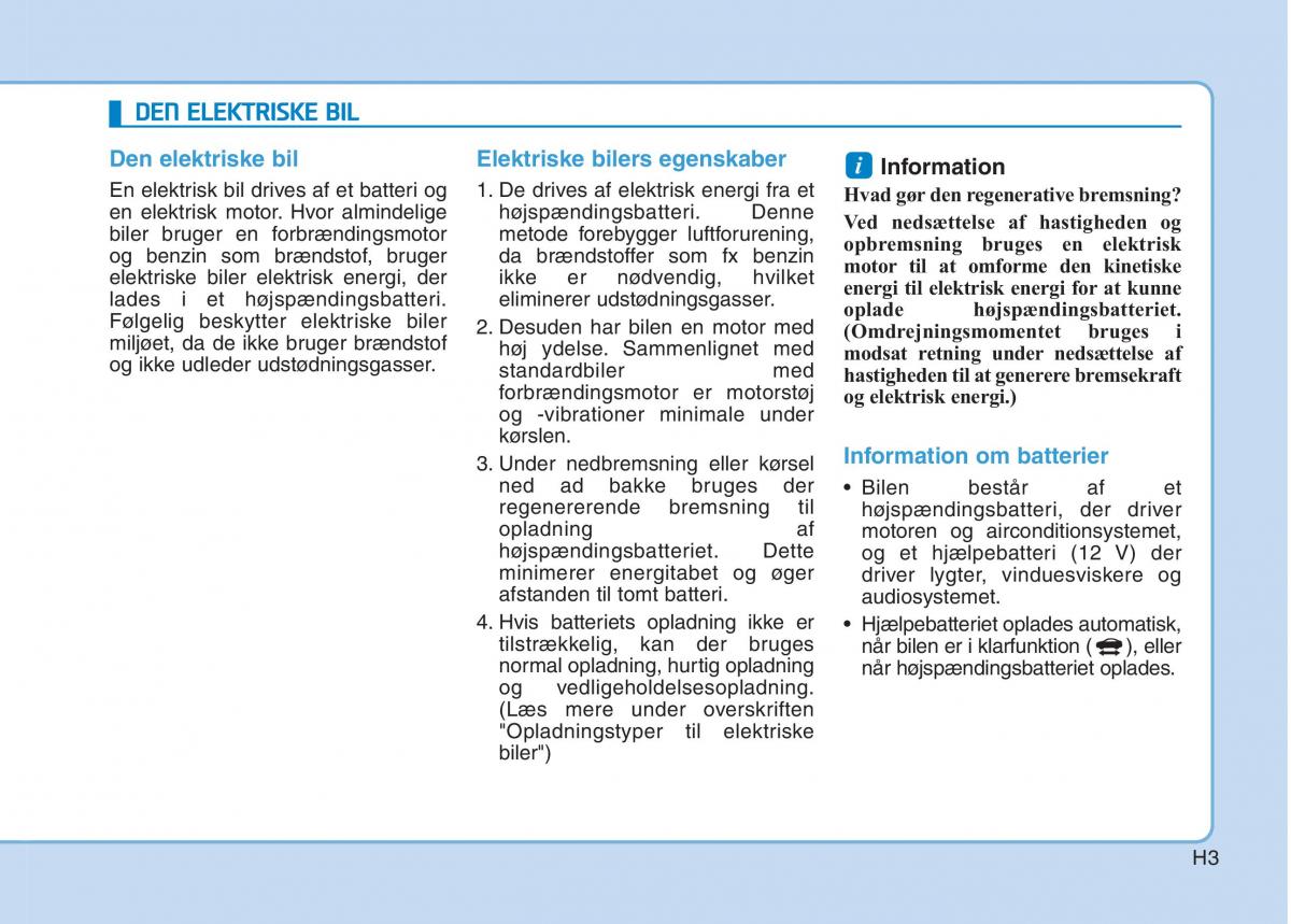 Hyundai Ioniq Electric Bilens instruktionsbog / page 10