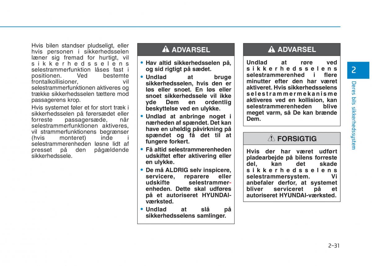 Hyundai Ioniq Electric Bilens instruktionsbog / page 105