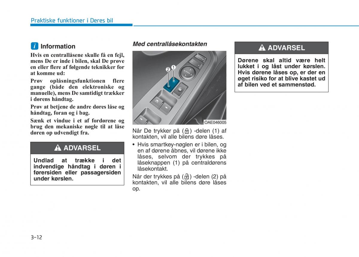 Hyundai Ioniq Electric Bilens instruktionsbog / page 155