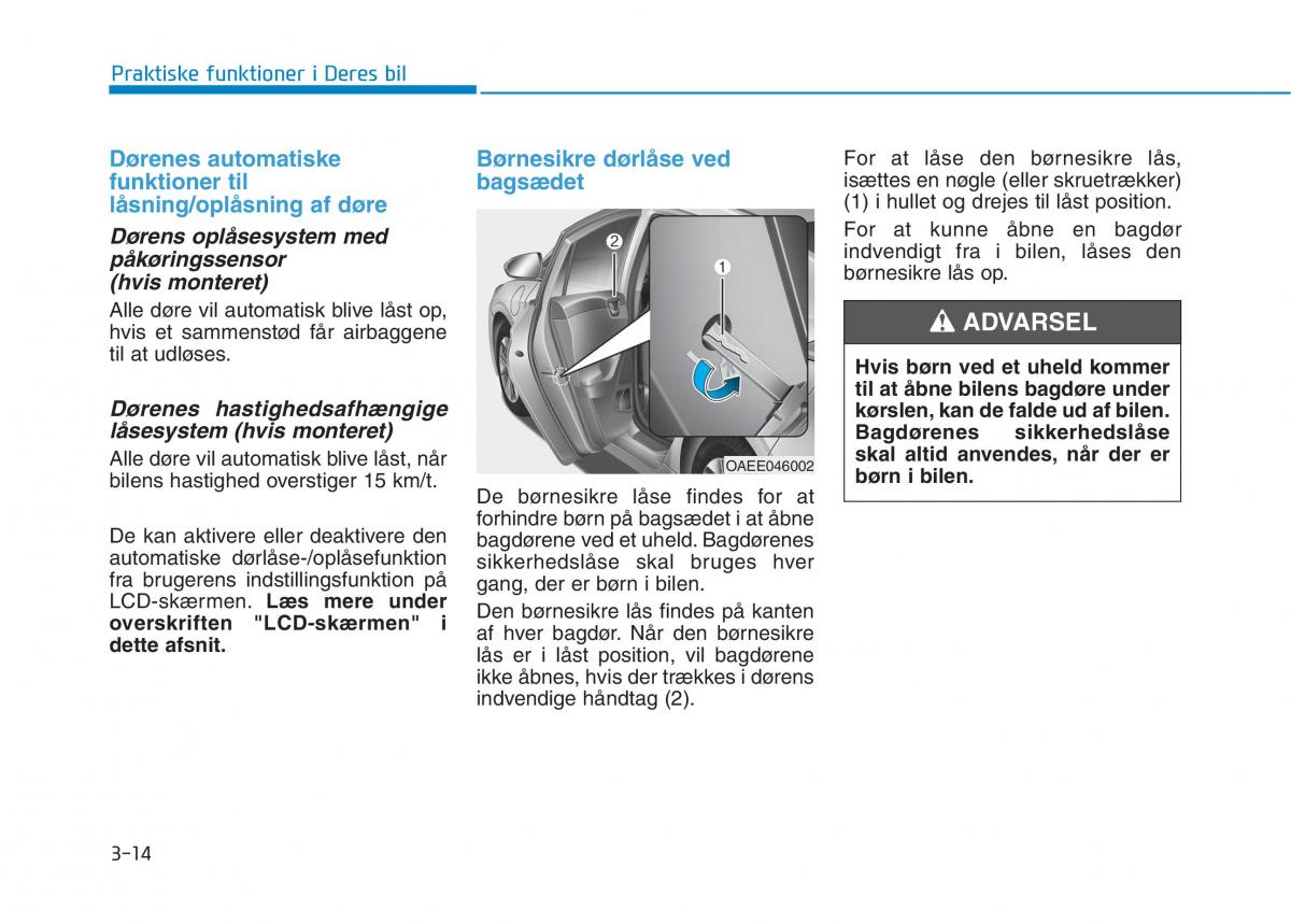 Hyundai Ioniq Electric Bilens instruktionsbog / page 157