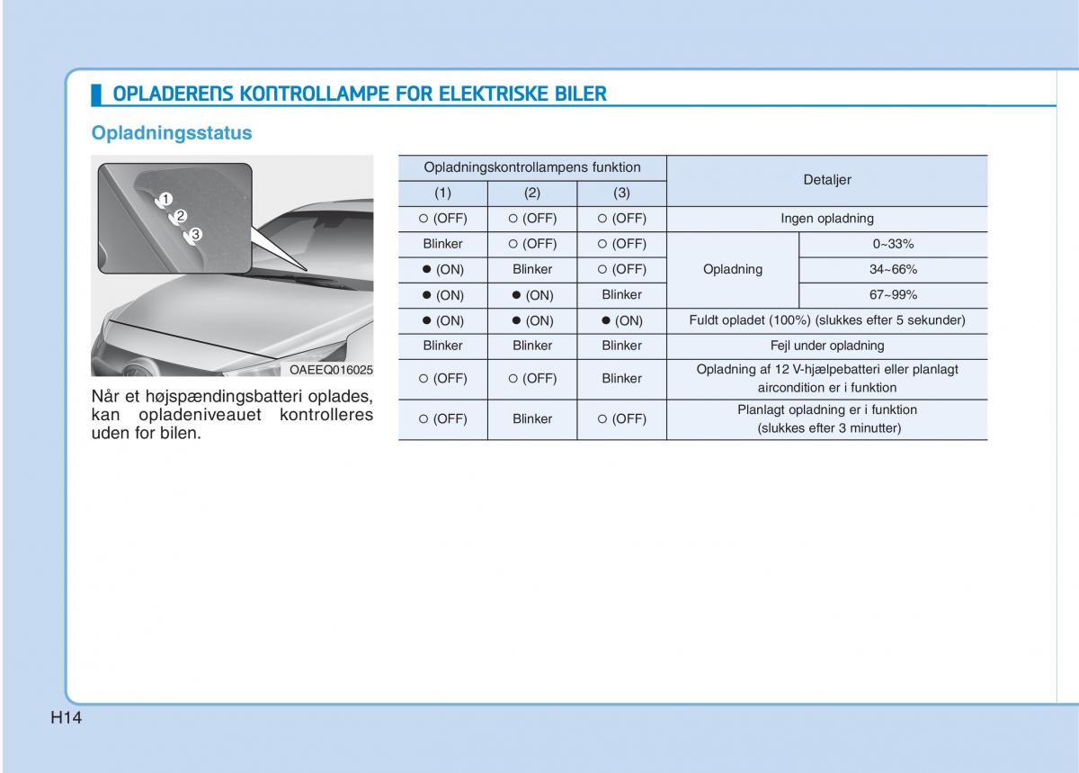 Hyundai Ioniq Electric Bilens instruktionsbog / page 21