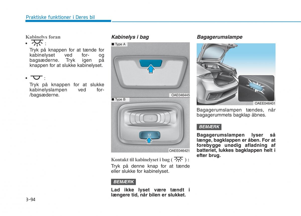 Hyundai Ioniq Electric Bilens instruktionsbog / page 237