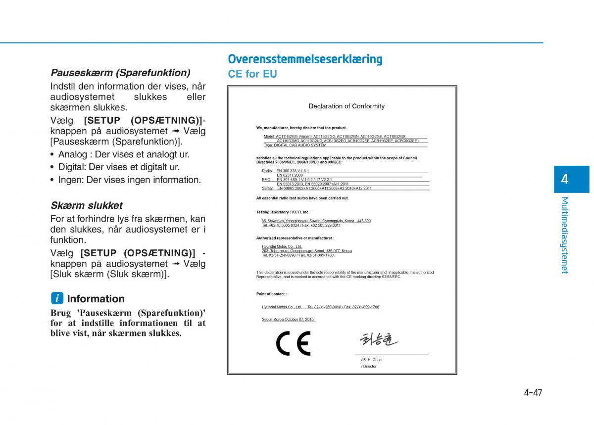 Hyundai Ioniq Electric Bilens instruktionsbog / page 331