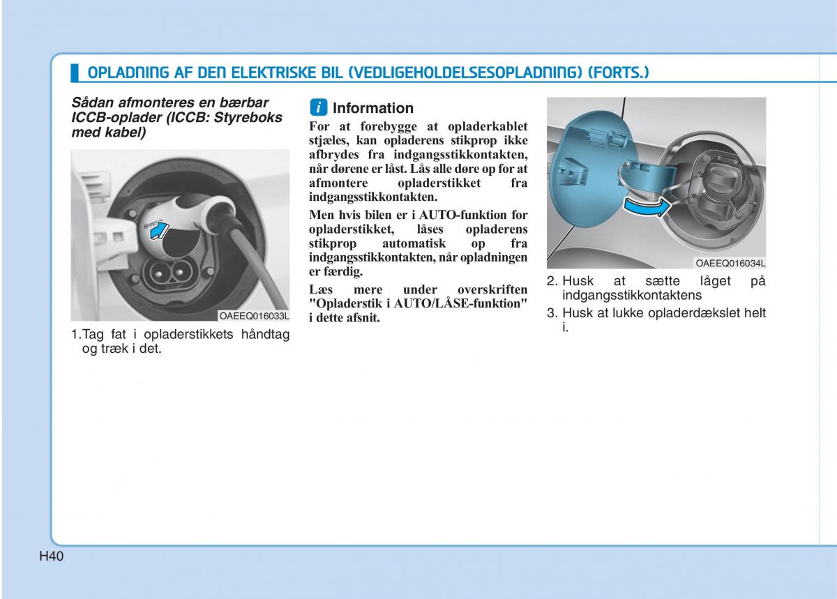 Hyundai Ioniq Electric Bilens instruktionsbog / page 47