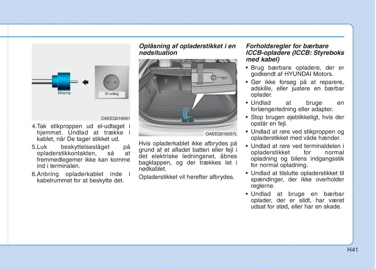 Hyundai Ioniq Electric Bilens instruktionsbog / page 48