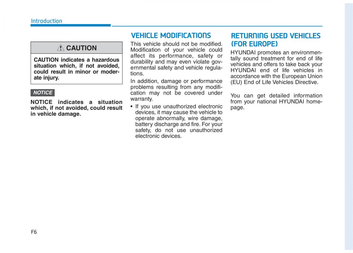 Hyundai Ioniq Electric owners manual / page 6