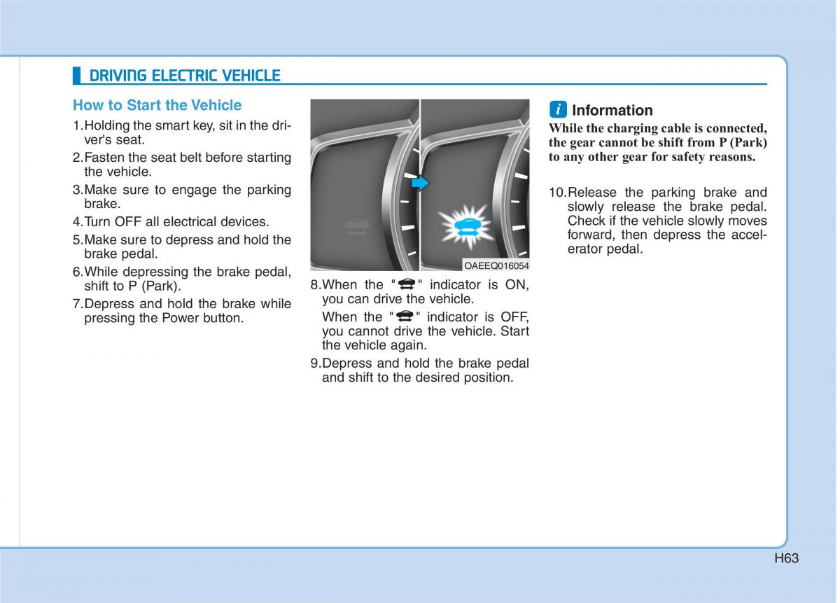 Hyundai Ioniq Electric owners manual / page 70