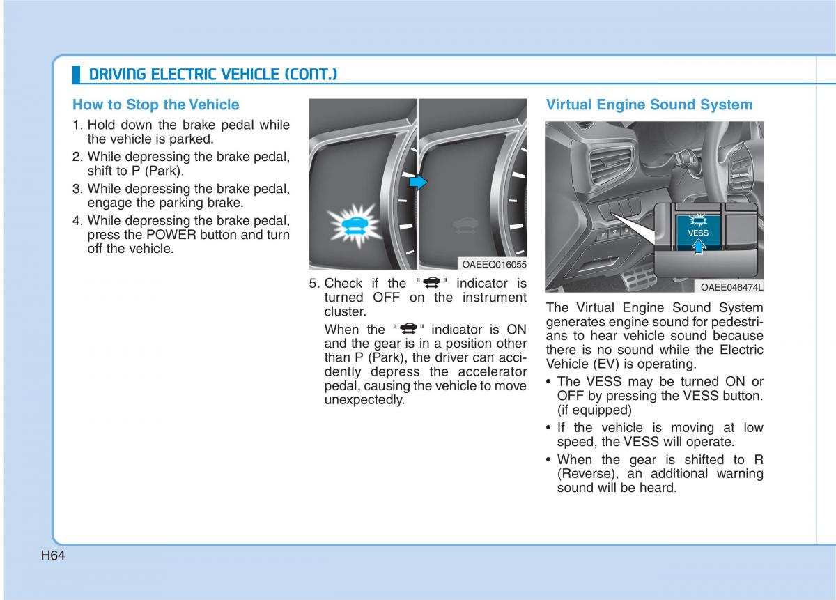 Hyundai Ioniq Electric owners manual / page 71