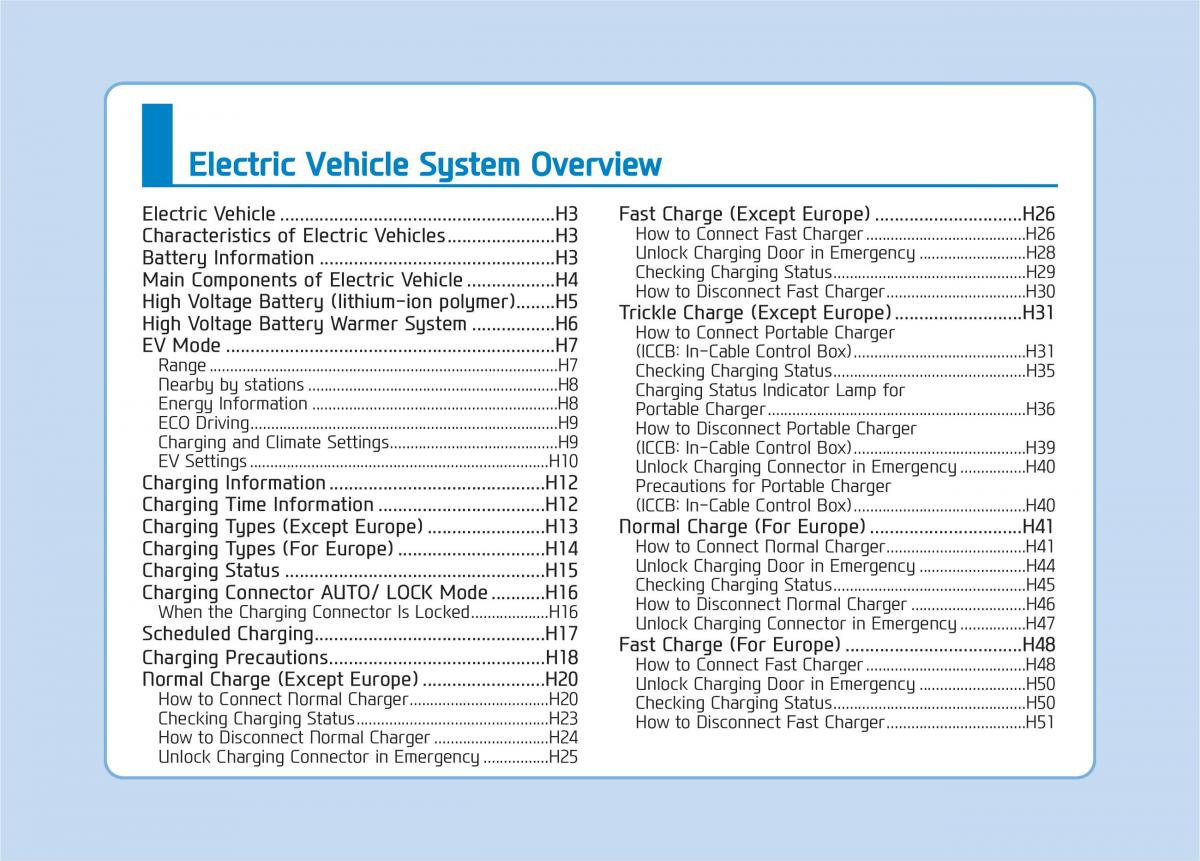 Hyundai Ioniq Electric owners manual / page 8