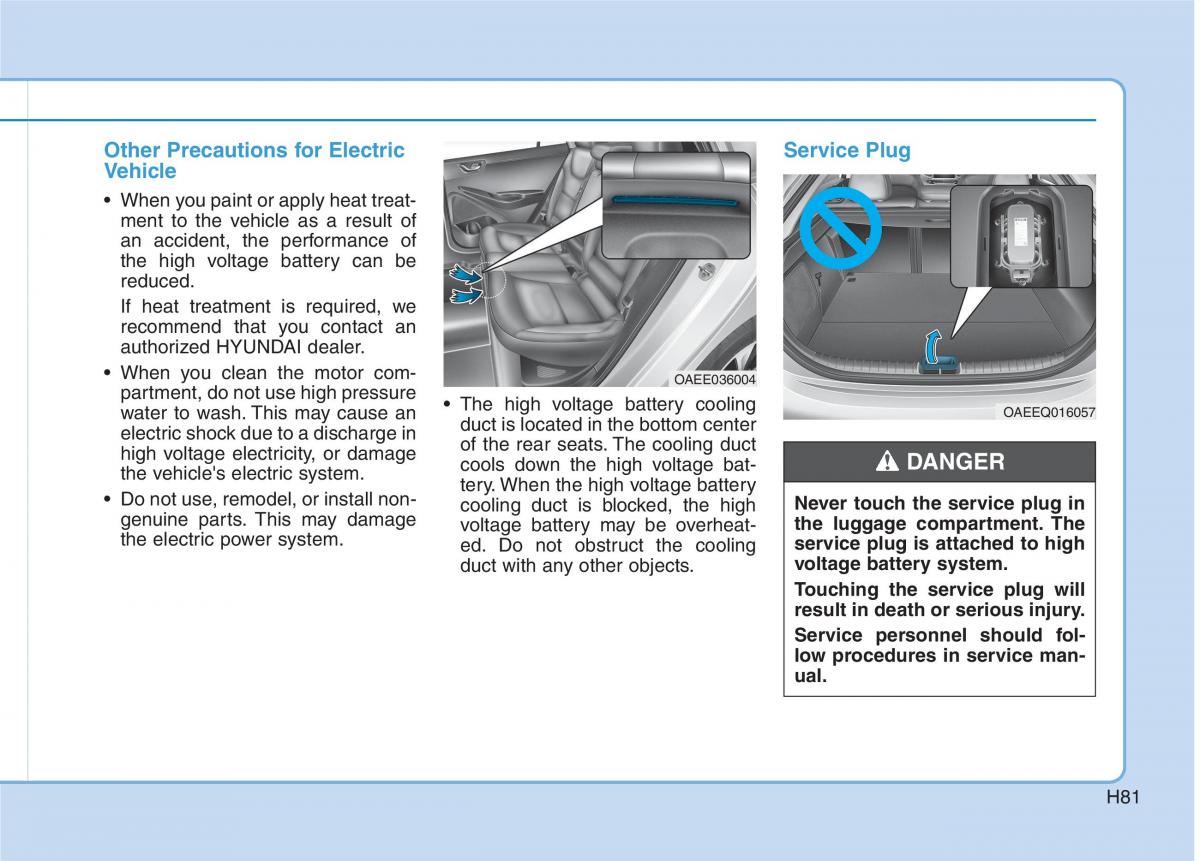 Hyundai Ioniq Electric owners manual / page 88