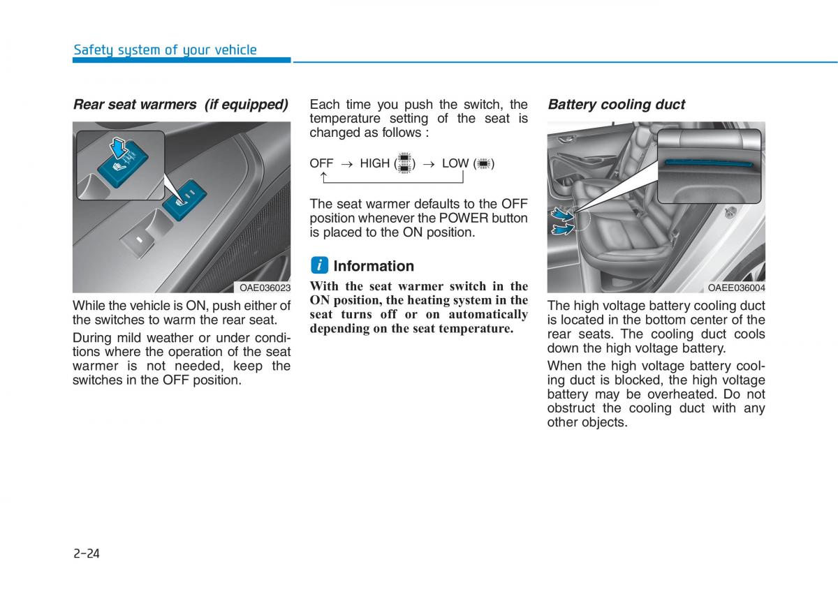 Hyundai Ioniq Electric owners manual / page 122