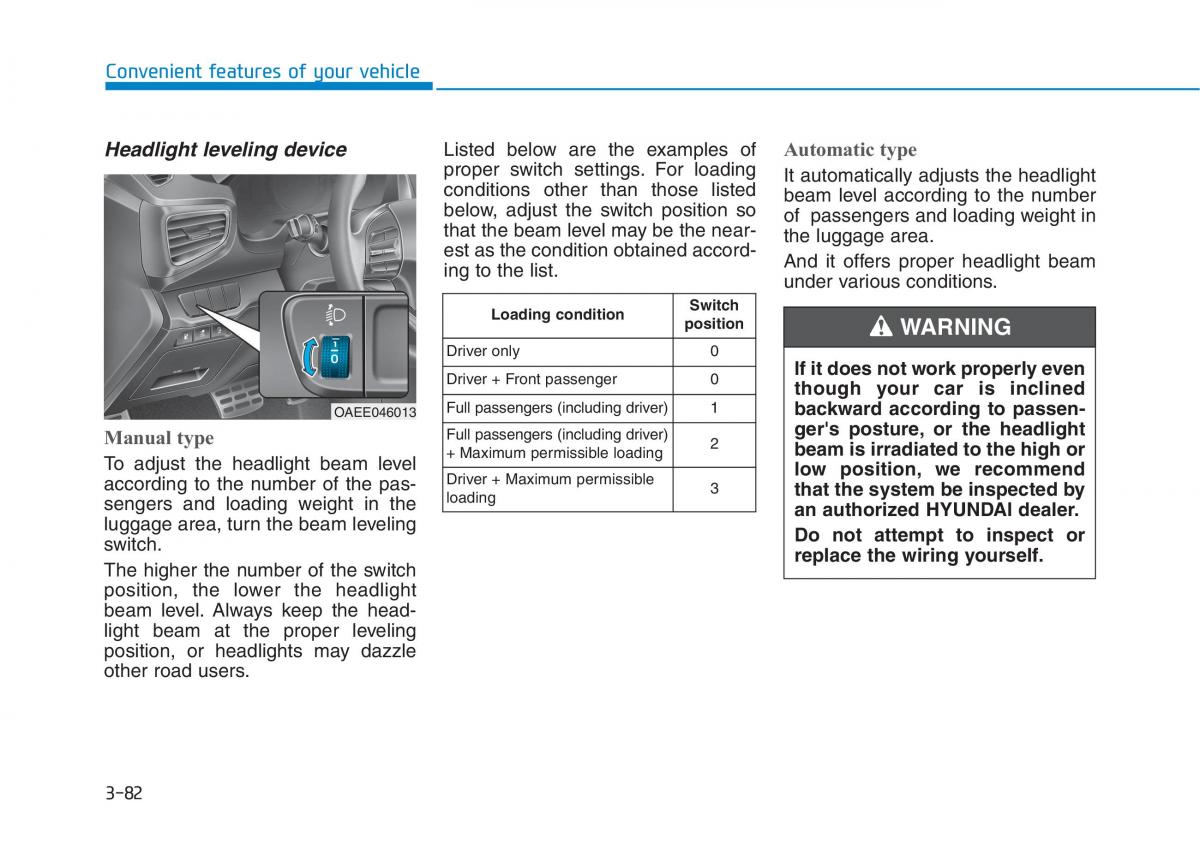 Hyundai Ioniq Electric owners manual / page 251