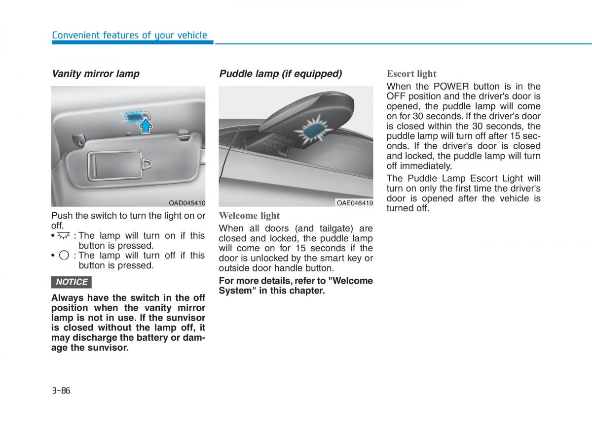 Hyundai Ioniq Electric owners manual / page 255