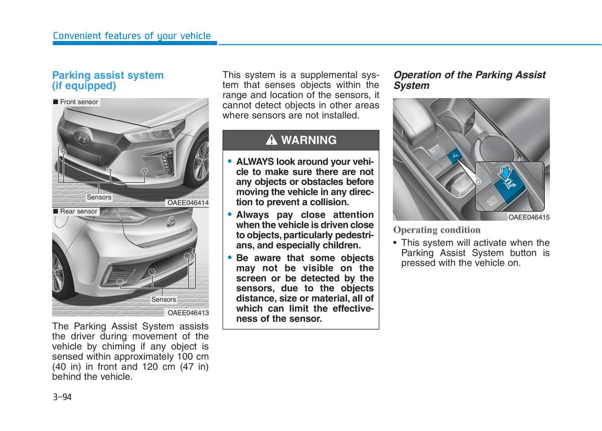 Hyundai Ioniq Electric owners manual / page 263