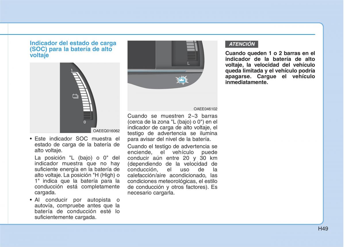 Hyundai Ioniq Electric manual del propietario / page 56