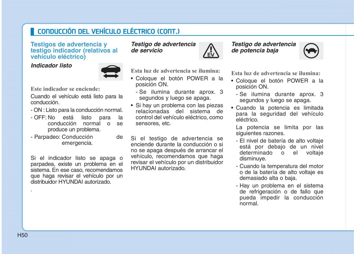 Hyundai Ioniq Electric manual del propietario / page 57