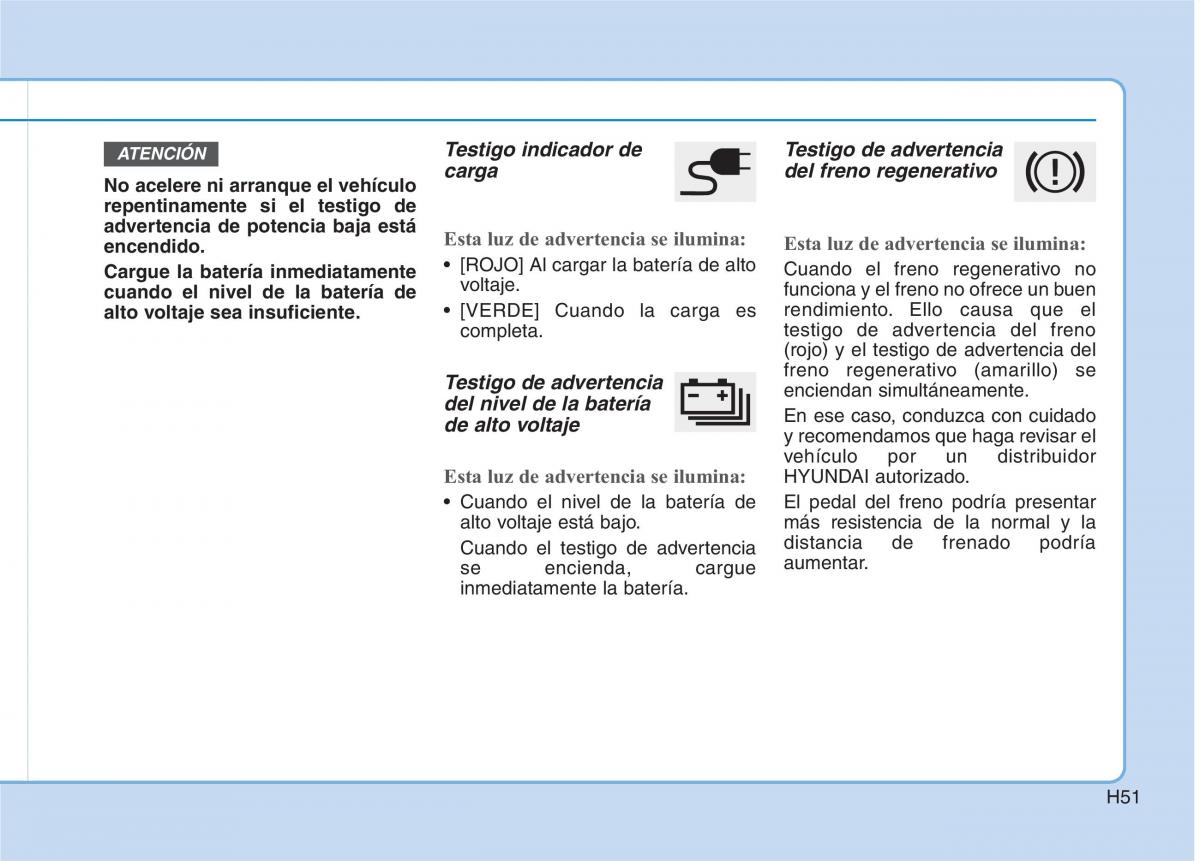 Hyundai Ioniq Electric manual del propietario / page 58