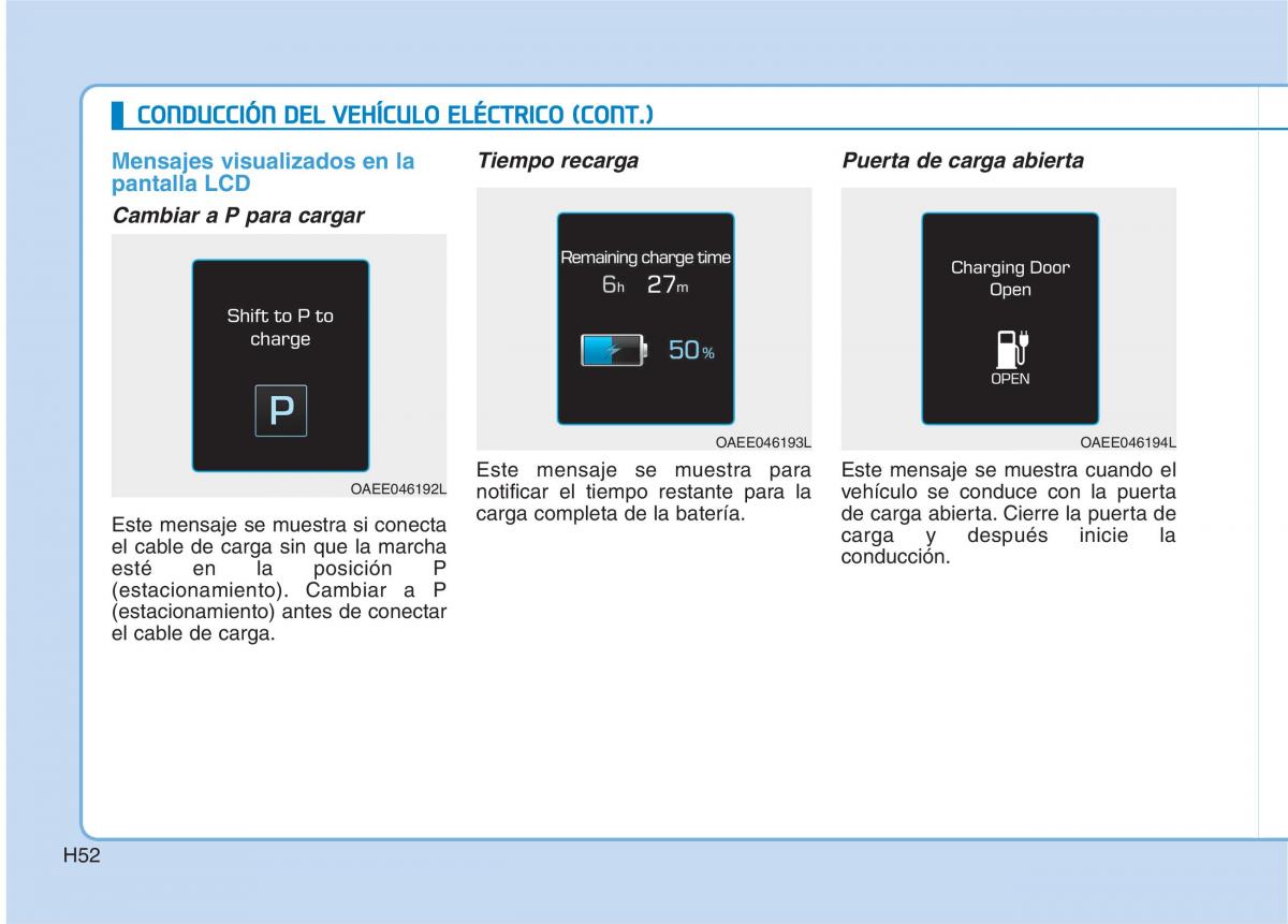 Hyundai Ioniq Electric manual del propietario / page 59