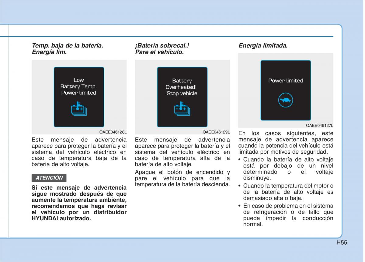 Hyundai Ioniq Electric manual del propietario / page 62