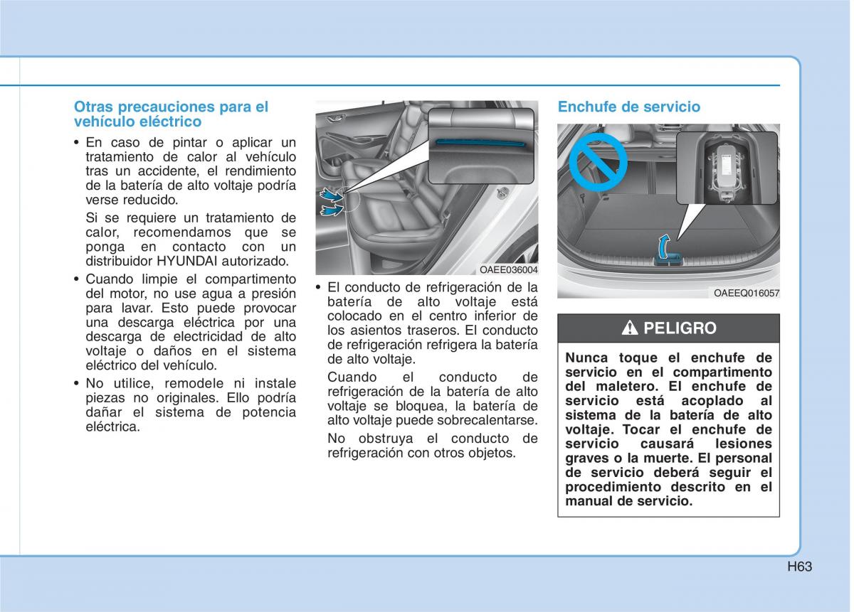 Hyundai Ioniq Electric manual del propietario / page 70