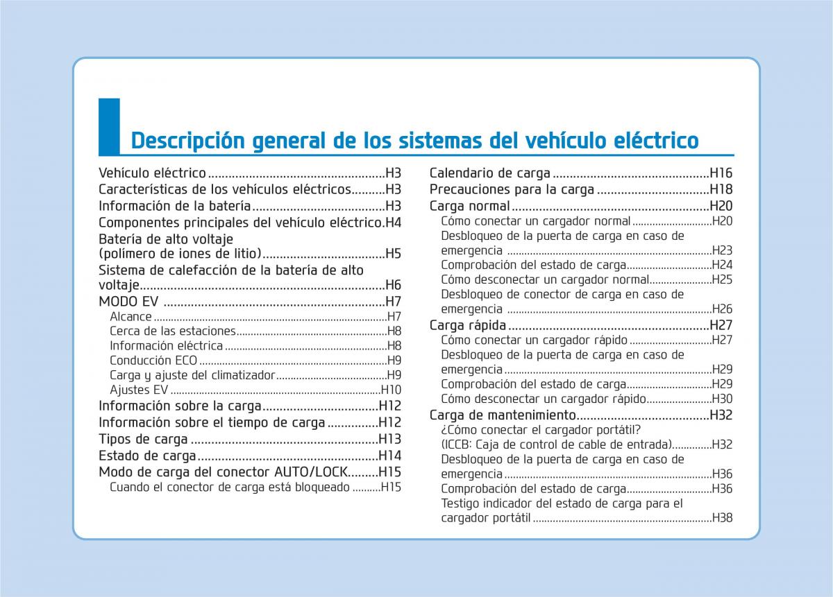 Hyundai Ioniq Electric manual del propietario / page 8