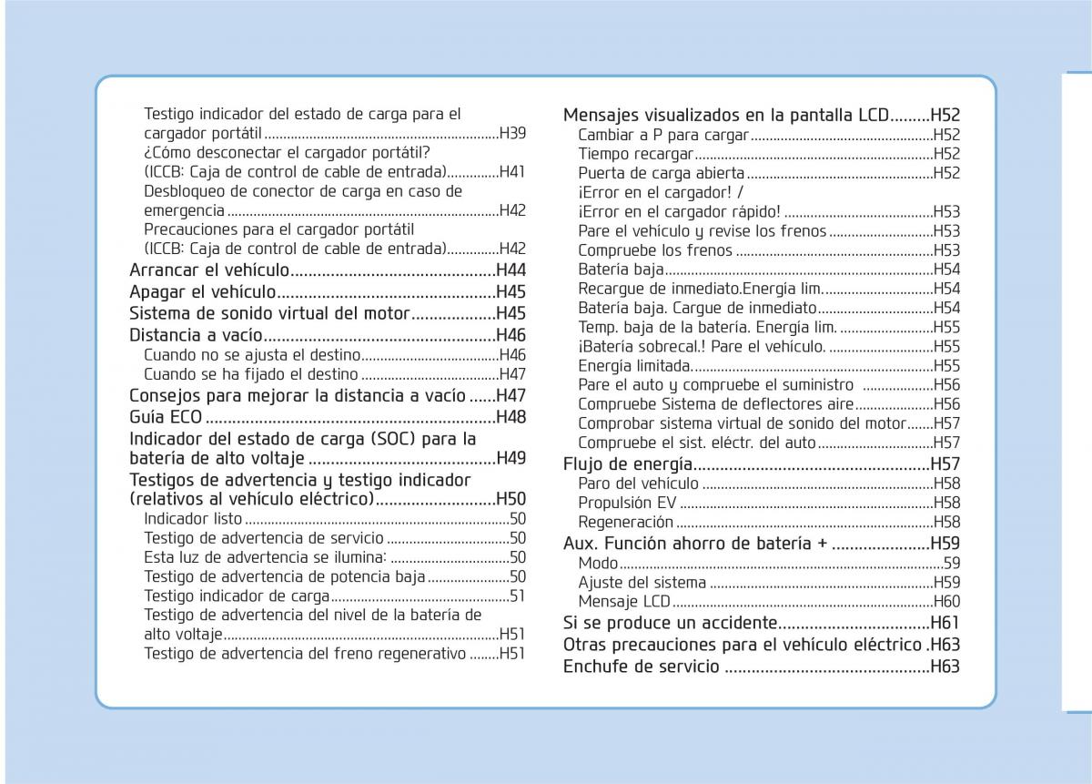 Hyundai Ioniq Electric manual del propietario / page 9