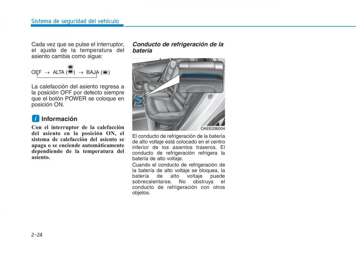 Hyundai Ioniq Electric manual del propietario / page 100