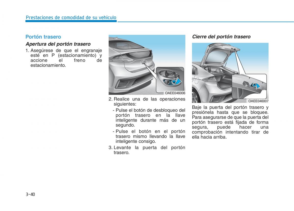 Hyundai Ioniq Electric manual del propietario / page 190