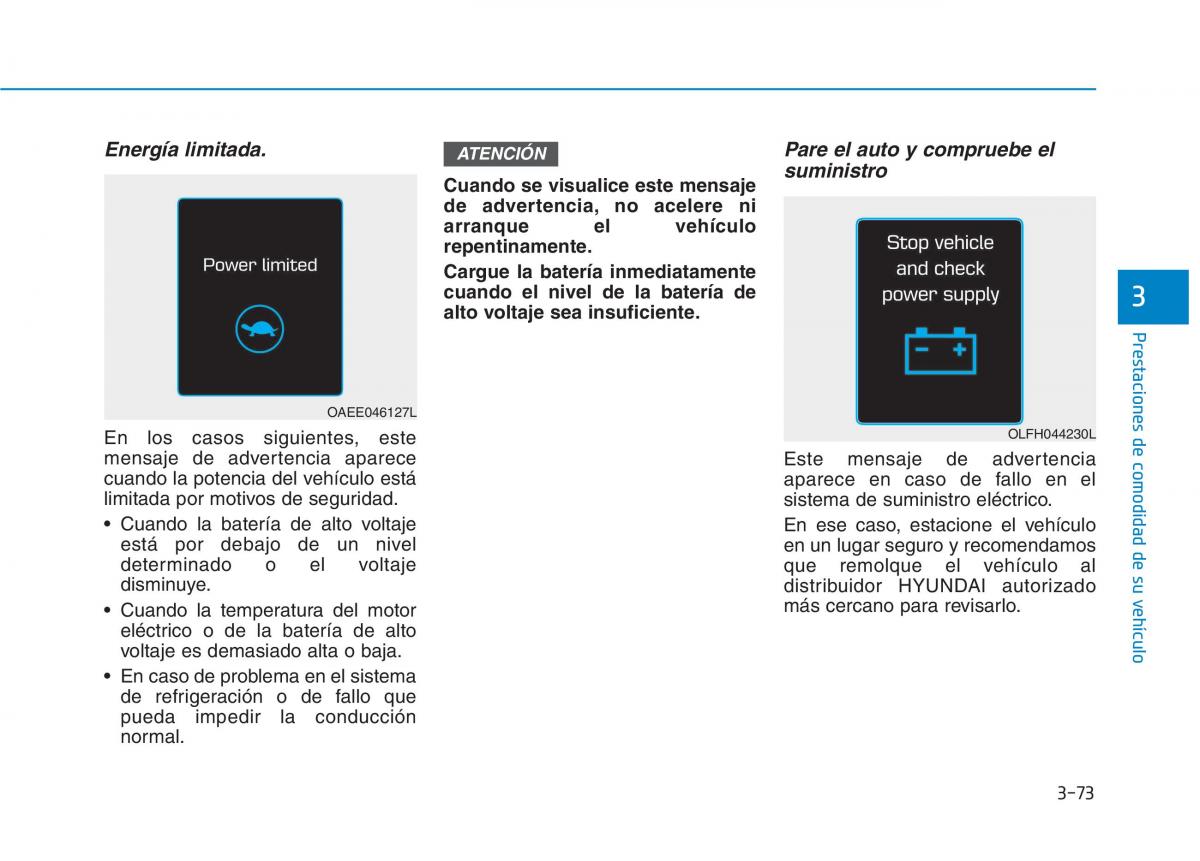 Hyundai Ioniq Electric manual del propietario / page 223