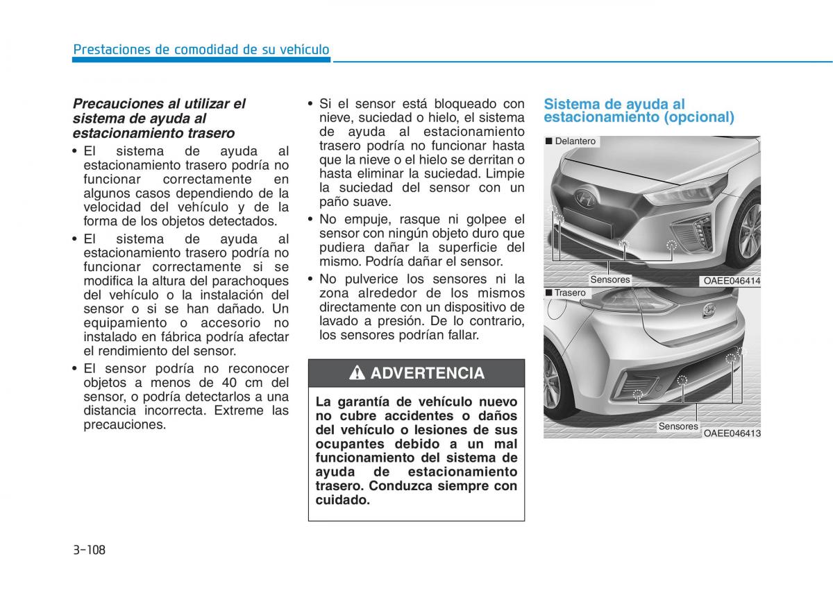 Hyundai Ioniq Electric manual del propietario / page 258