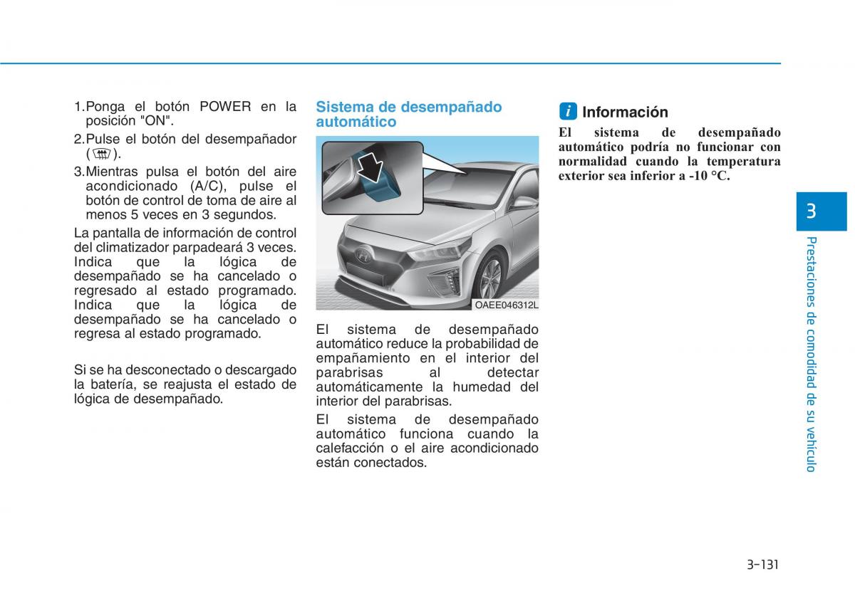 Hyundai Ioniq Electric manual del propietario / page 281