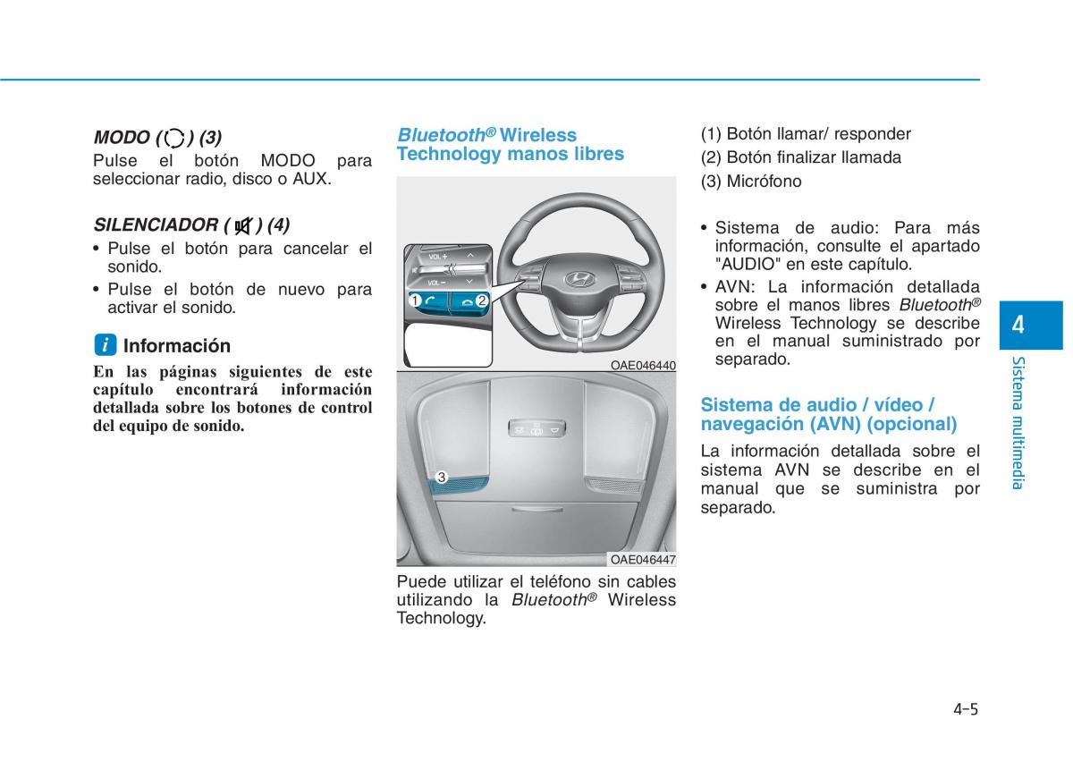 Hyundai Ioniq Electric manual del propietario / page 301