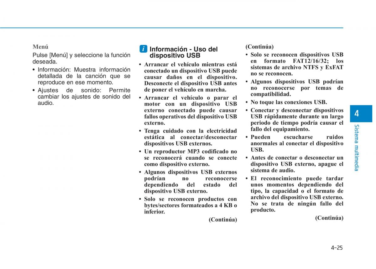 Hyundai Ioniq Electric manual del propietario / page 321