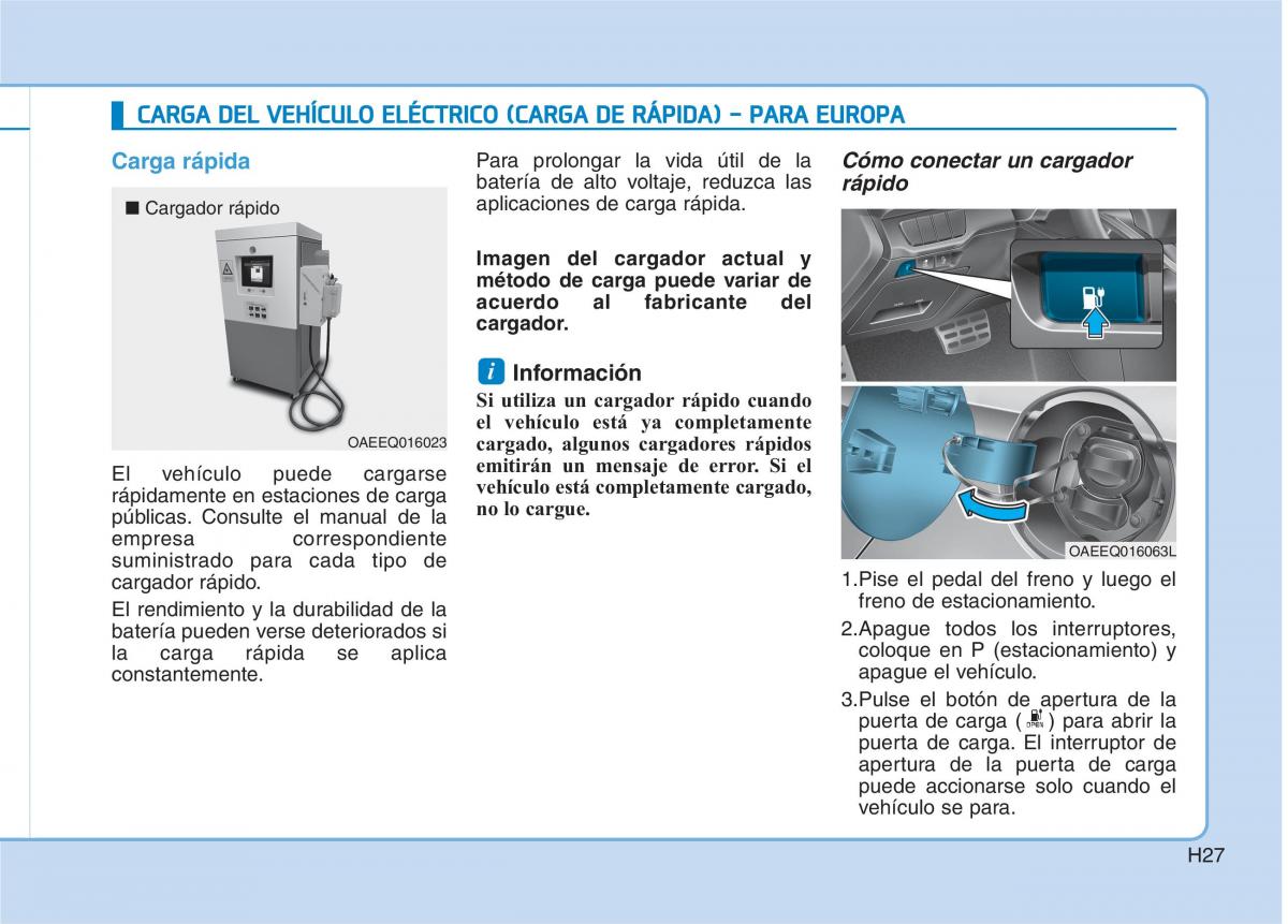 Hyundai Ioniq Electric manual del propietario / page 34